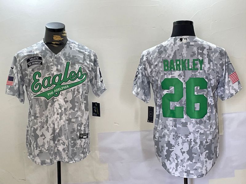 Men Philadelphia Eagles #26 Barkley Nike Arctic Camo 2024 Salute to Service Limited NFL Jersey style 6->philadelphia eagles->NFL Jersey